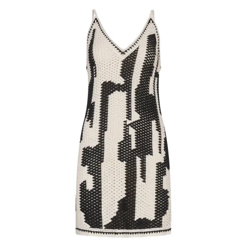 Lala Berlin , Black White Crochet Dress - V-Neck Spaghetti Strap ,Multicolor female, Sizes: