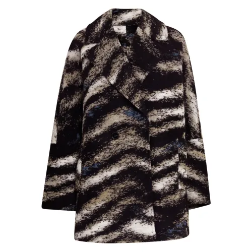 Lala Berlin , Zebra Pattern Shearling Jacket ,Black female, Sizes: