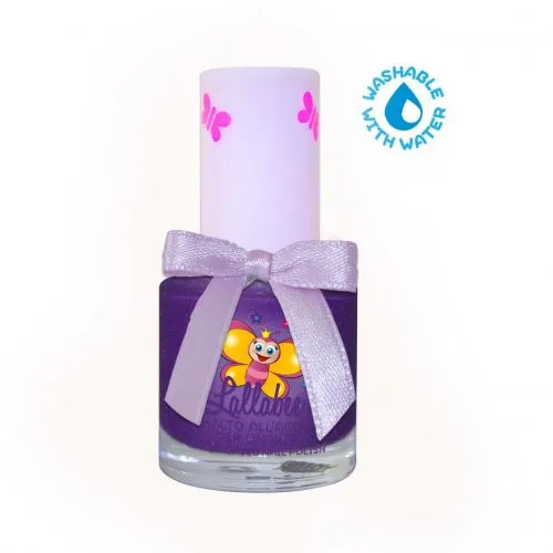 Lallabee Water-Based Nail Polish for Children Glittery Purple