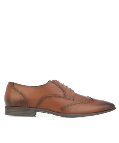 Lambretta Mens Blair Leather Wing Tip Shoes in Tan