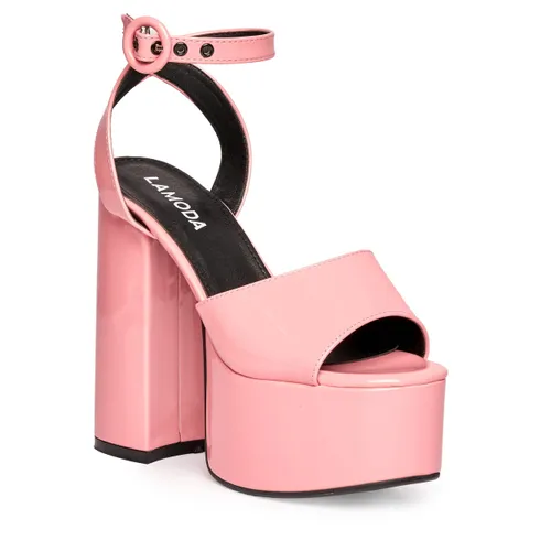 LAMODA - All for You Pink Patent Ankle Strap Extreme