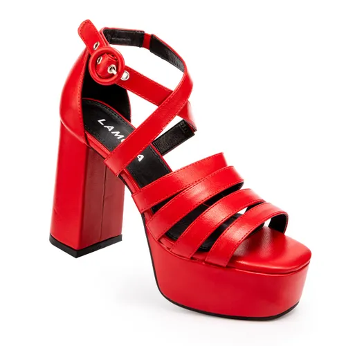 LAMODA - Red Common Occurrence Platform Sandals