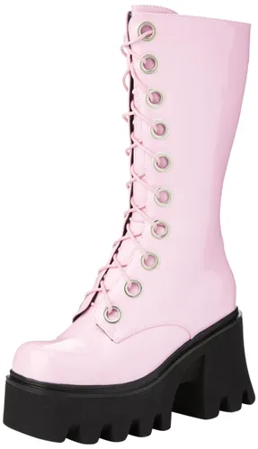 LAMODA - Women's Get Paid Chunky Platform Calf Boots in UK6