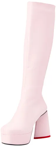 LAMODA Women's Sweet Talker Knee High Platform Boots in Pink