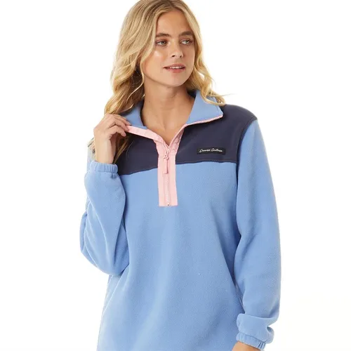 L'amore Couture Womens Freyja 1/2 Zip Fleece Navy/Blue/Coral