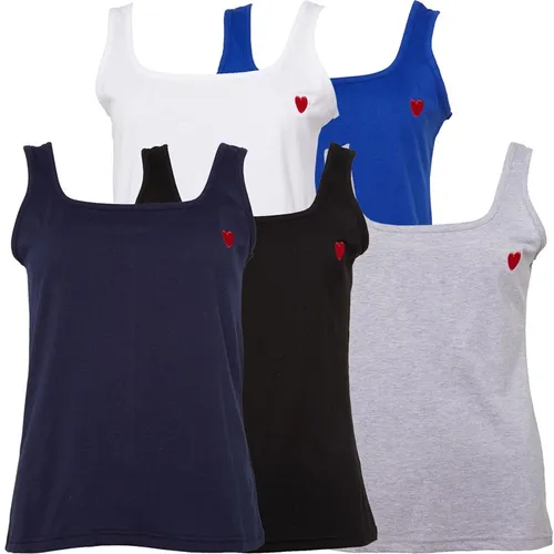 L'amore Couture Womens L'amore Isla Five Pack Vests Black/White/Grey/Navy/Cobalt