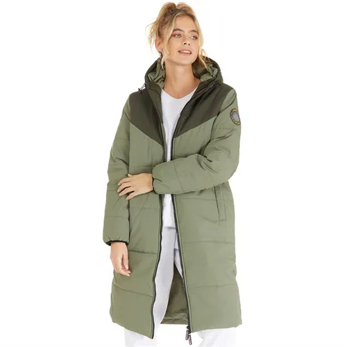 L'amore Couture Womens Olympus Puffer Coat Olive