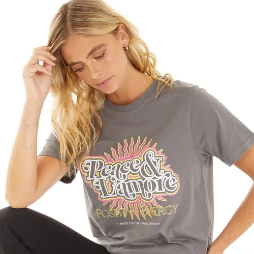 L'amore Couture Womens Sunny T-Shirt Charcoal