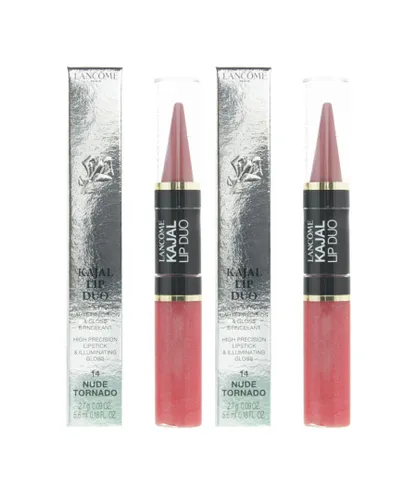 Lancome Womens Kajal Lip Duo Lipstick + Gloss 5.6ml - 14 Nude Tornado x 2 - NA - One Size
