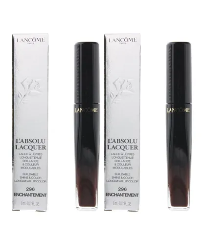 Lancome Womens L'Absolu Lacquer Lipstick 8ml - 296 Enchantment x 2 - NA - One Size