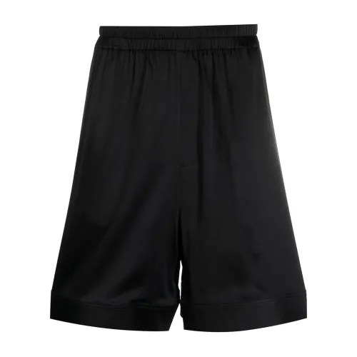 Laneus , Luxury Silk Shorts for Men ,Black male, Sizes: