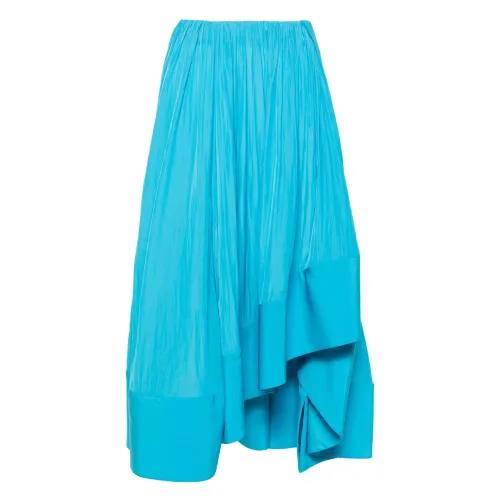 Lanvin , Asymmetric Charmeuse Maxi Skirt ,Blue female, Sizes: