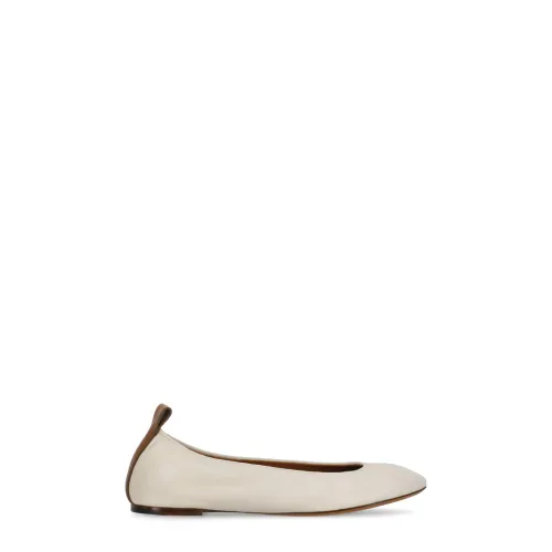 Lanvin , Beige Leather Ballet Shoes for Women ,Beige female, Sizes: