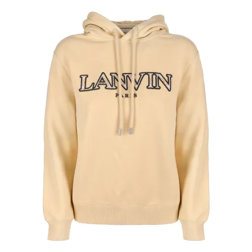 Lanvin , Beige Sweatshirt - Regular Fit - Cold Weather - 100% Cotton ,Beige female, Sizes: