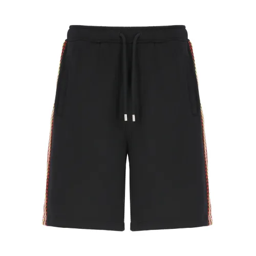 Lanvin , Black Cotton Bermuda Shorts with Elastic Waist ,Black male, Sizes: