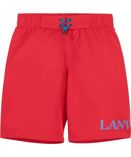 Lanvin Boys Logo Swimshorts Red