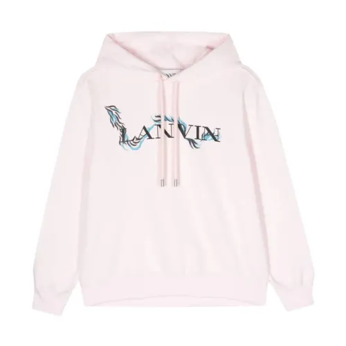 Lanvin , Classic Printed Hoodie ,Pink female, Sizes: