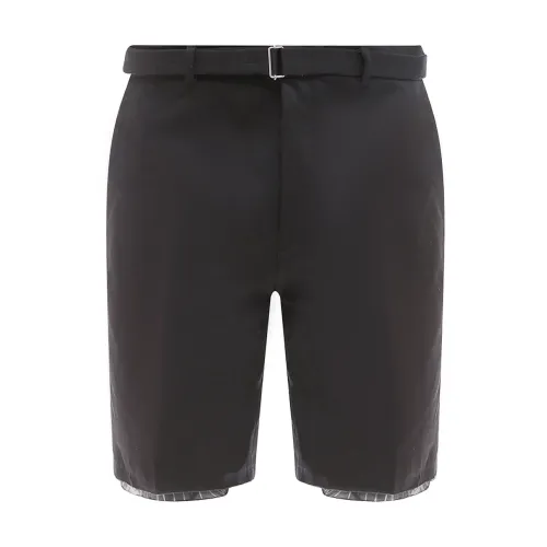 Lanvin , Cotton Bermuda Shorts with Belt ,Black male, Sizes: