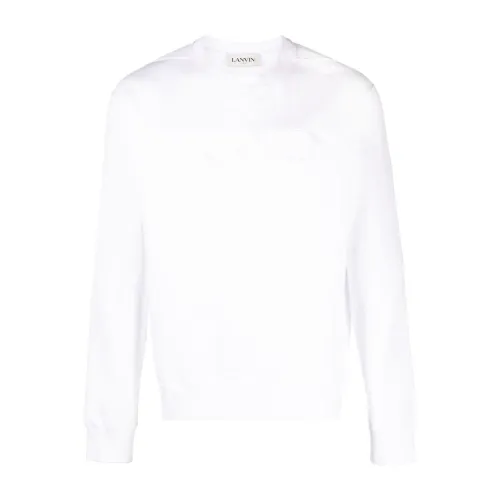 Lanvin , Cotton Ribbed Sweatshirt ,White male, Sizes: