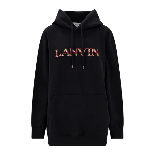 Lanvin , Cozy Curb Logo Sweatshirt ,Black female, Sizes: