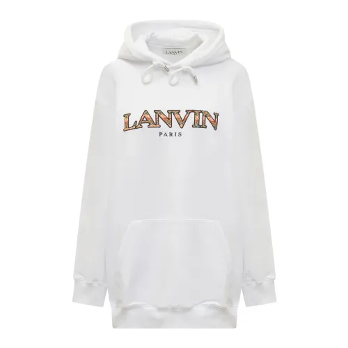 Lanvin , Curb Over Fit Hoodie ,White female, Sizes: