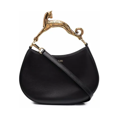 Lanvin , Embellished-handle Tote Bag ,Black female, Sizes: ONE SIZE