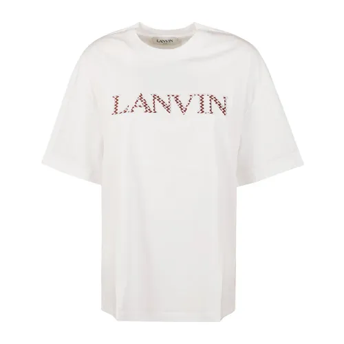 Lanvin , Embroidered Curb T-Shirt ,White female, Sizes: