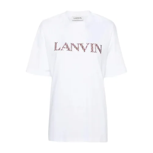 Lanvin , Embroidered Oversize T-Shirt ,White female, Sizes: