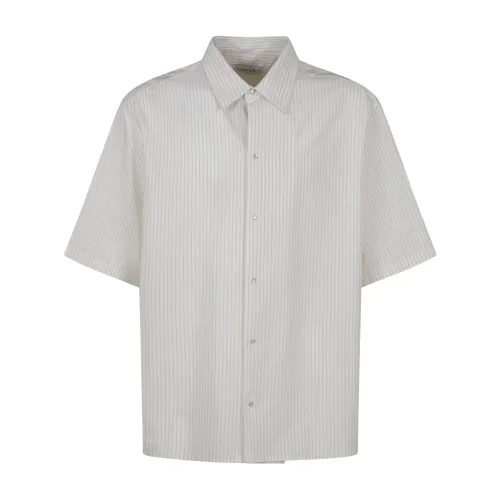 Lanvin , Folded Short Sleeve Shirt ,White male, Sizes: