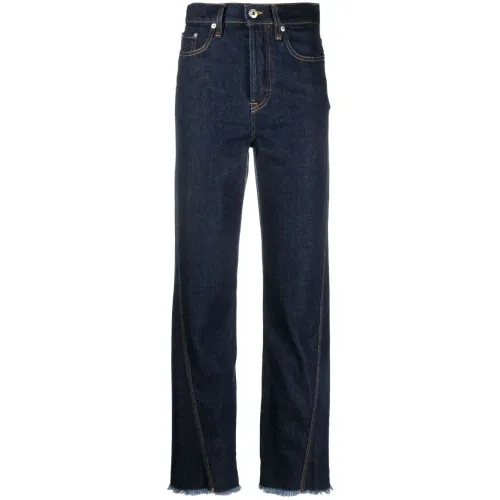 Lanvin , Frayed-edge Straight-leg Jeans ,Blue female, Sizes: