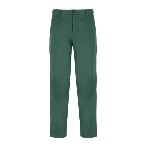 Lanvin , Green Cotton Trousers with Zip Pockets ,Green male, Sizes: