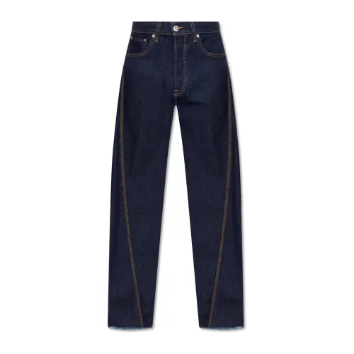 Lanvin , Jeans with stitching details ,Blue male, Sizes:
