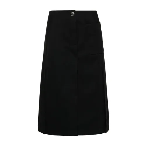 Lanvin , Knee tailored skirt ,Black female, Sizes: