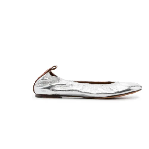 Lanvin , Lanvin Flat shoes Silver ,Gray female, Sizes: