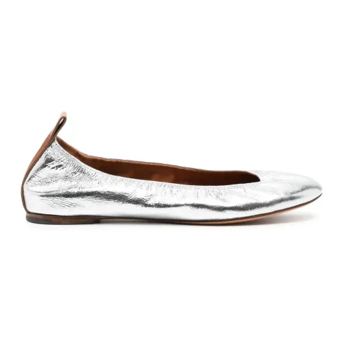 Lanvin , Lanvin Flat shoes Silver ,Gray female, Sizes: