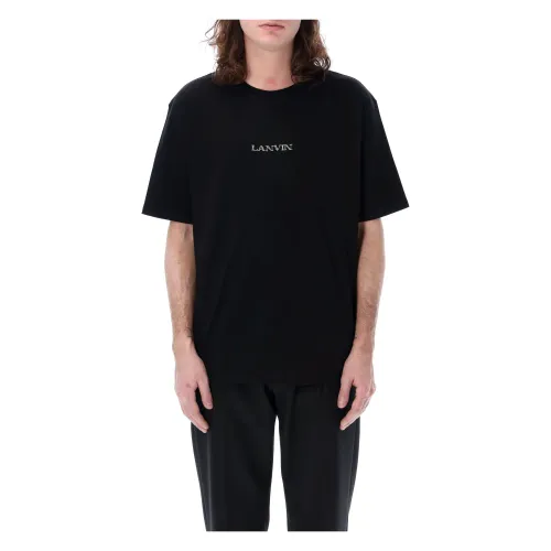 Lanvin , Logo Classic T-Shirt Black Ss24 ,Black male, Sizes: