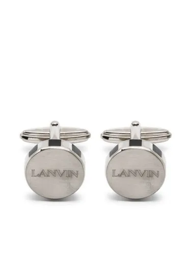 Lanvin logo-engraved circular cufflinks - Silver