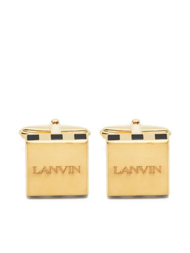 Lanvin logo-engraved gold-plated cufflinks