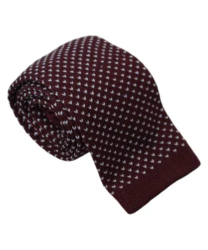 Lanvin Mens Dotted Classic Necktie in Silk - Bordo - One