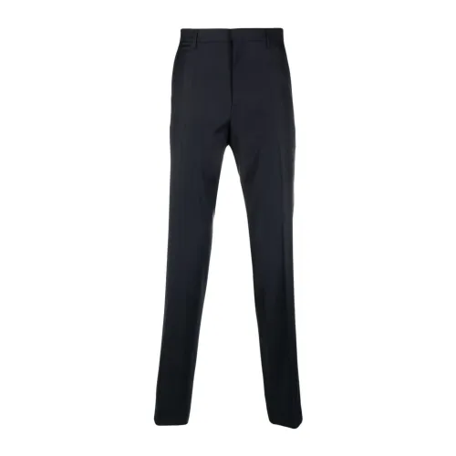 Lanvin , Navy Blue Straight-Leg Tailored Trousers ,Blue male, Sizes: