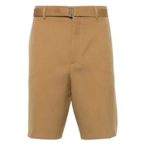 Lanvin , Pressed Crease Wool Shorts ,Brown male, Sizes: