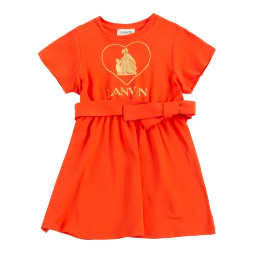 Lanvin , Short-Sleeved Dresses N12043 ,Orange female, Sizes:
