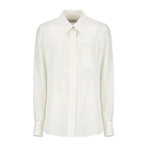 Lanvin , Silk Shirt with Collar and Pocket ,White female, Sizes: