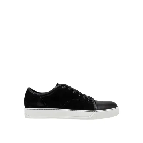 Lanvin , Solid Color Suede Basketball Sneakers ,Black male, Sizes: