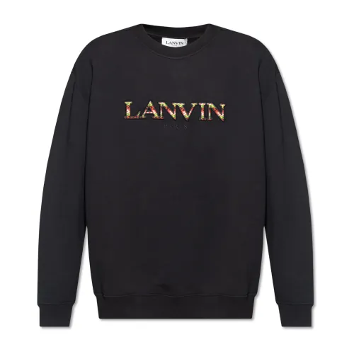 Lanvin , Sweatshirt with logo ,Black male, Sizes: