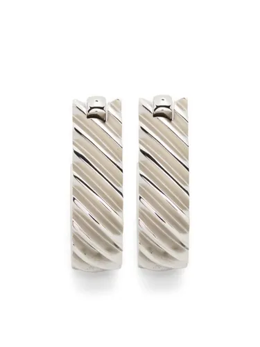 Lanvin textured-finish curved-shape cufflinks - Silver