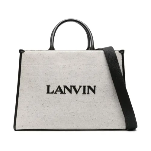 Lanvin , Tote Bag with Shoulder Strap ,Beige female, Sizes: ONE SIZE