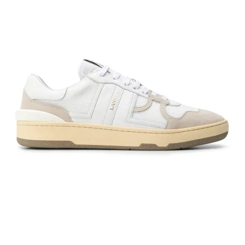 Lanvin , White Leather and Mesh Sneakers ,White male, Sizes: