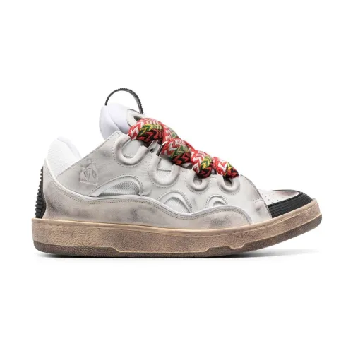 Lanvin , White Leather Chunky Sneakers ,White male, Sizes: