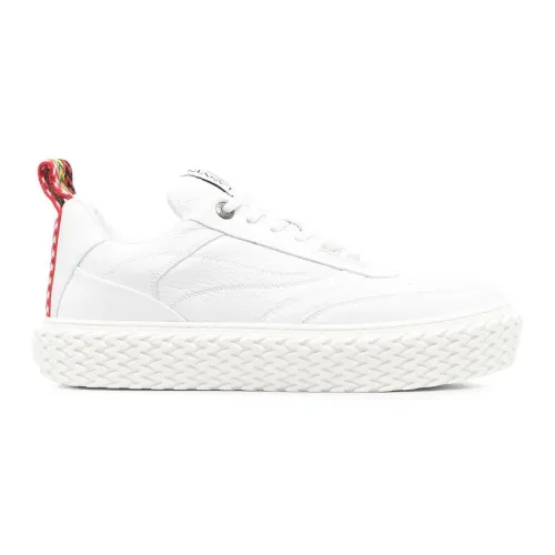 Lanvin , White Leather Chunky Sole Sneakers ,White male, Sizes: